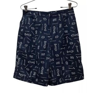 Vtg Y2K LIZ CLAIBORNE GOLF Shorts Size 10 High Rise Pleated Fun Golf Print NEW